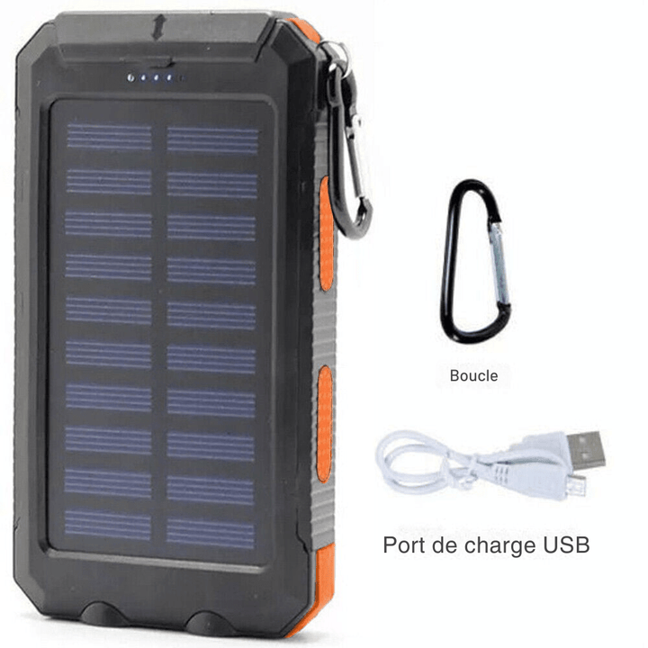 Skanto | Wasserdichte, stoßfeste Solar-Powerbank 10 000 mAh | Solar aufladbar