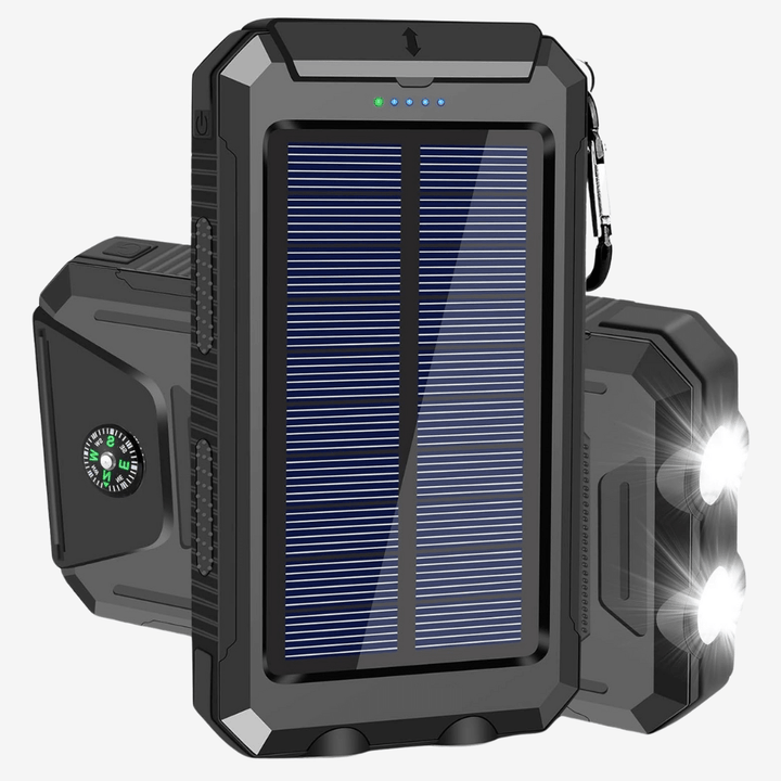 Skanto | Wasserdichte, stoßfeste Solar-Powerbank 10 000 mAh | Solar aufladbar