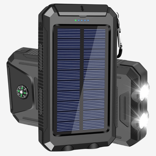 Skanto | Wasserdichte, stoßfeste Solar-Powerbank 10 000 mAh | Solar aufladbar