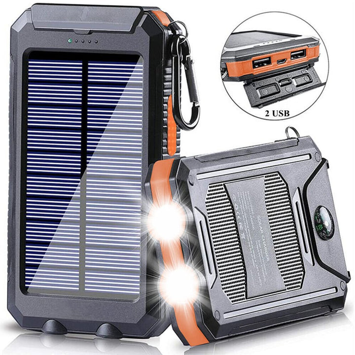 Skanto | Wasserdichte, stoßfeste Solar-Powerbank 10 000 mAh | Solar aufladbar