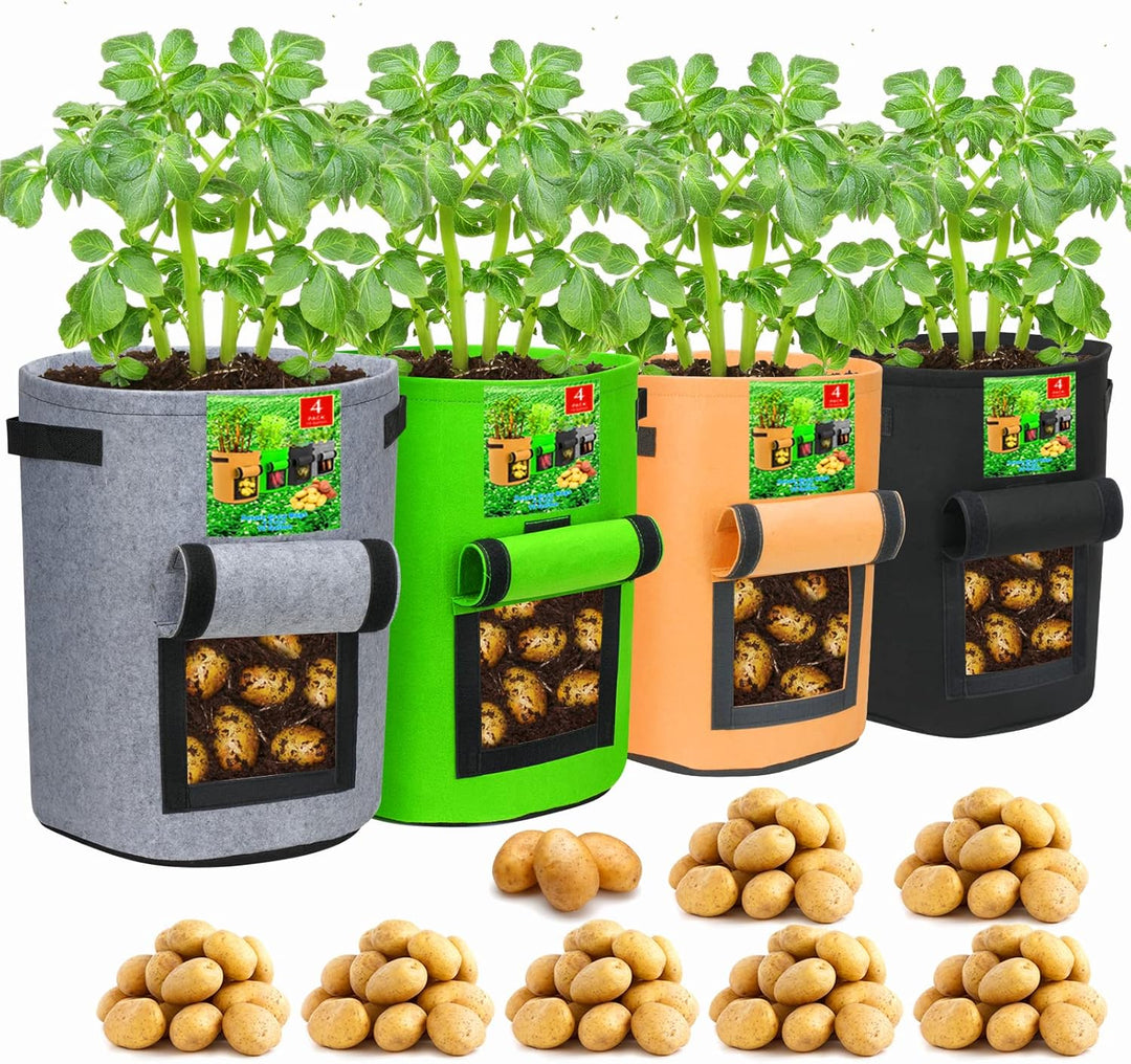 Skanto | 5/7/10/15 Gallonen Kartoffelanbau verstärkte Vliesstoff-Pflanztaschen für den Hausgarten