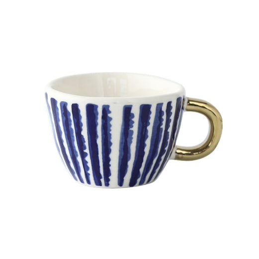 Skanto | Tasse mit abstraktem geometrischem Muster und Goldgriff