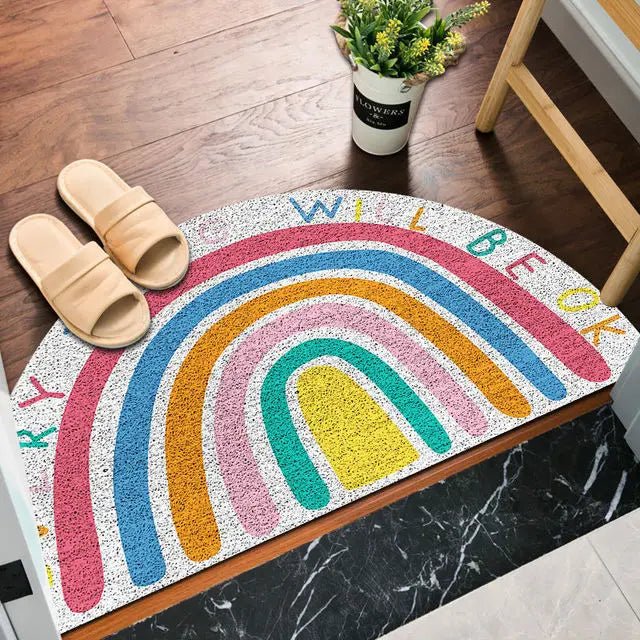 Willkommensmatte mit Regenbogen- und heller Wassermelonen-Print