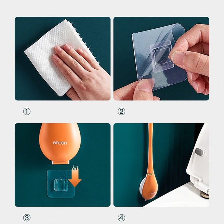 Skanto | Hygienische Silikon-Toilettenbürste mit Wandhalterung und schnelltrocknendem Design
