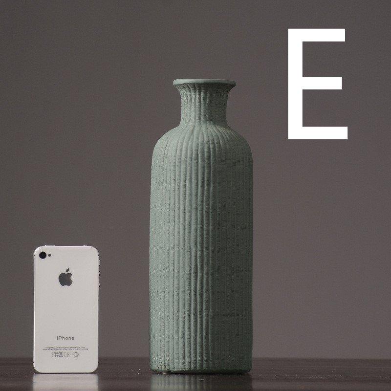 Skanto | Braun Beige Grau Keramik Blumenvase Topf │ Wohnaccessoire