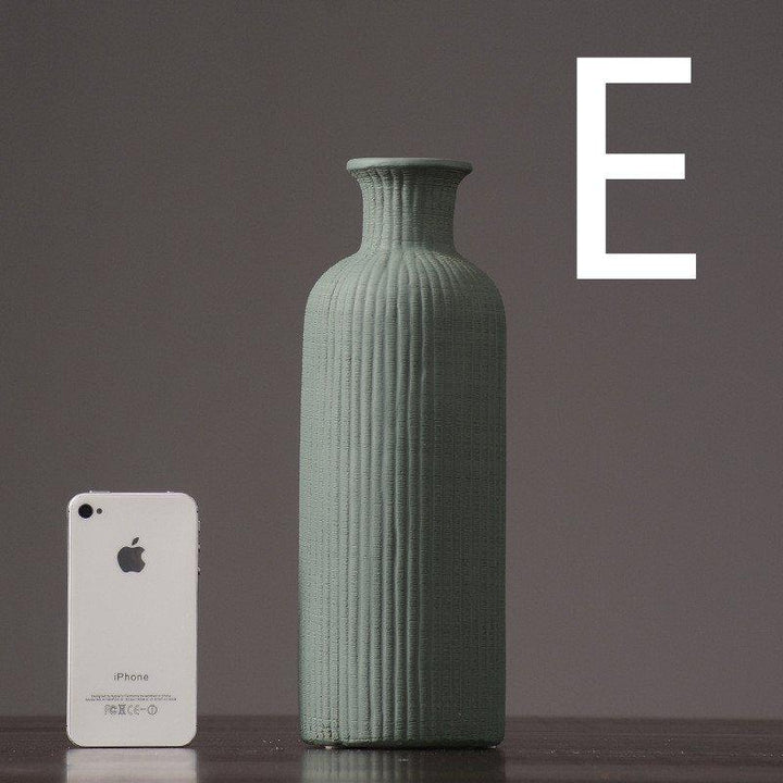 Skanto | Braun Beige Grau Keramik Blumenvase Topf │ Wohnaccessoire