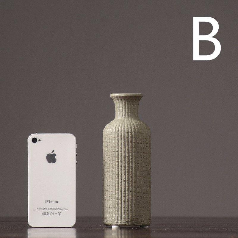Skanto | Braun Beige Grau Keramik Blumenvase Topf │ Wohnaccessoire