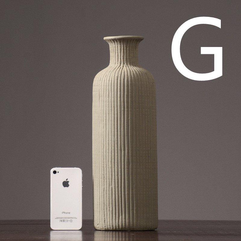 Skanto | Braun Beige Grau Keramik Blumenvase Topf │ Wohnaccessoire