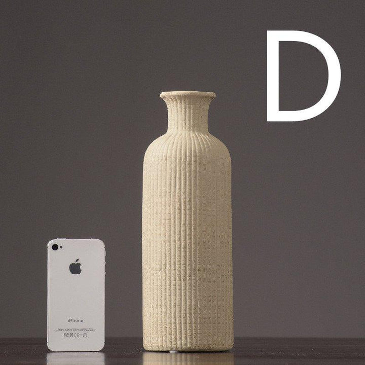 Skanto | Braun Beige Grau Keramik Blumenvase Topf │ Wohnaccessoire