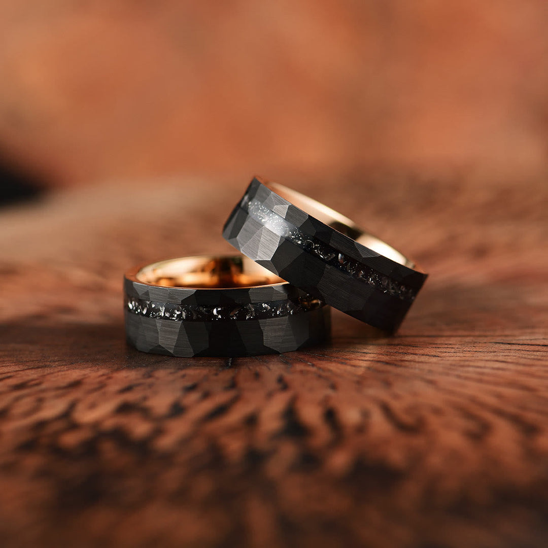 Ares – 8mm Schwarzer Turmalin Wolframkarbid-Ring