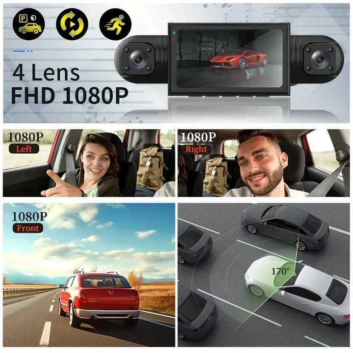 Skanto | 360°-Auto-Dashcam | DashGard Pro CX360 | Full HD Fahrrekorder mit Nachtsicht & Parkmonitor