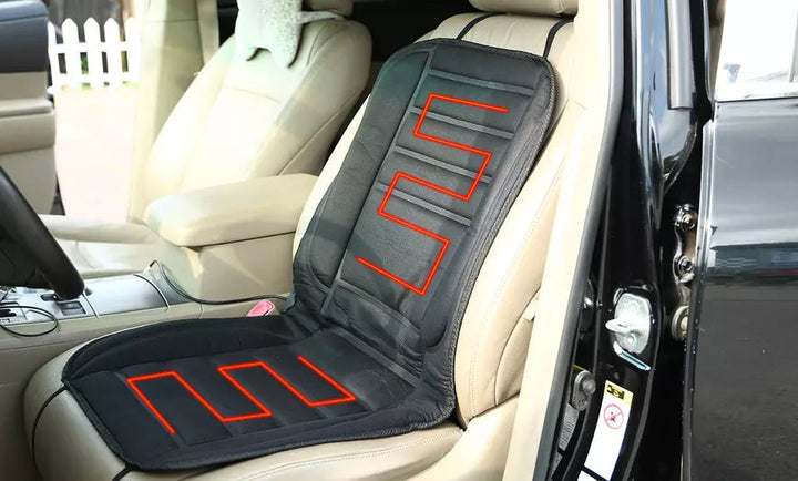 Skanto | HeatRide Beheizter Autositzbezug – 12V Memory Foam Sitz- und Rückenwärmer