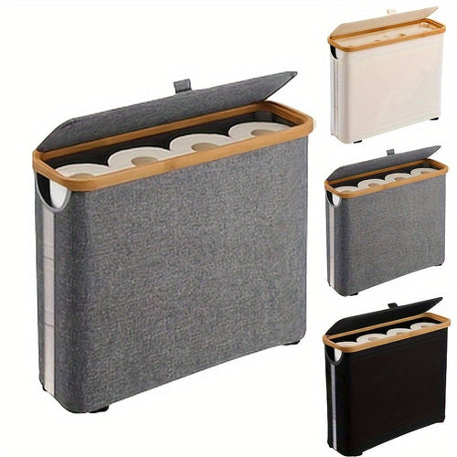 Skanto | Bambus-Toilettenpapierhalter für 12 Rollen – Geräumiger, atmungsaktiver & leichter Badezimmer-Organizer