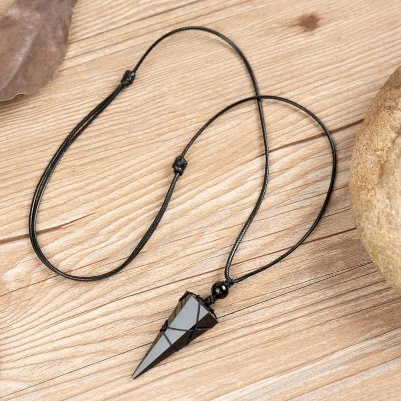 Skanto | Energetischer Schutz Obsidian-Stein-Halskette