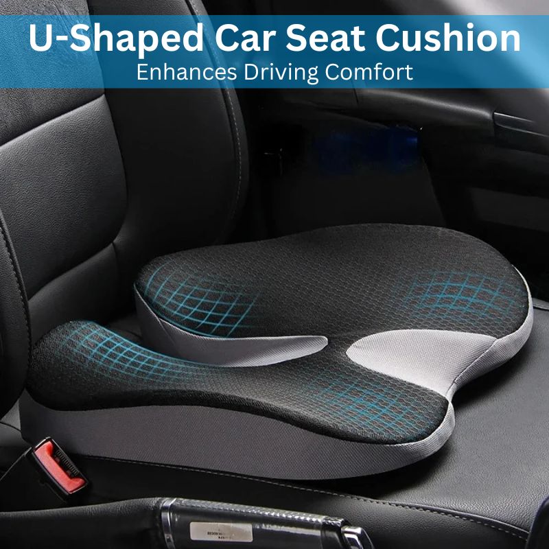 Skanto | Ergonomisches Memory Foam Autositzkissen – Steißbein- und Ischias-Stützkissen