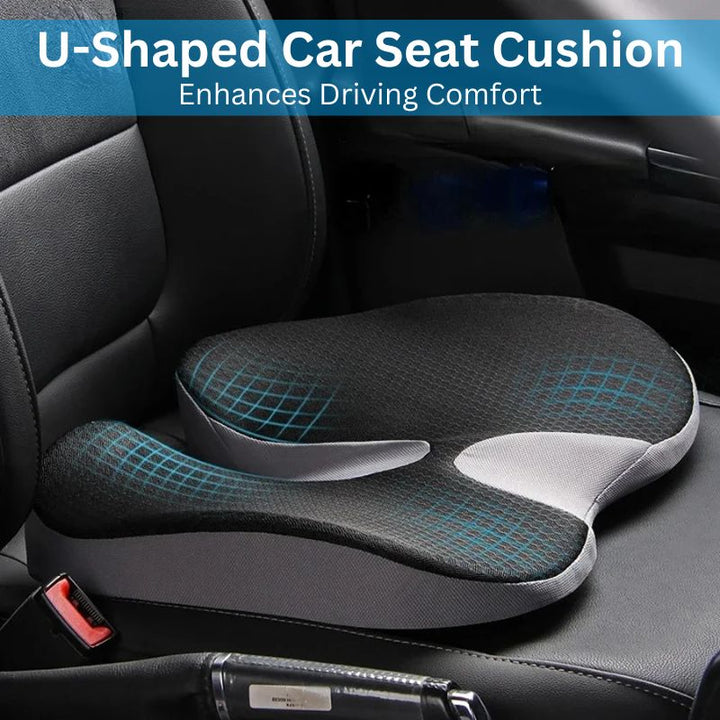 Skanto | Ergonomisches Memory Foam Autositzkissen – Steißbein- und Ischias-Stützkissen