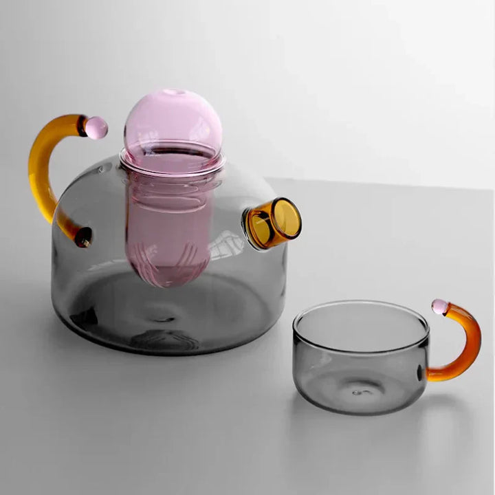 Skanto | Color Bloom Glas-Teekanne & Tassenset
