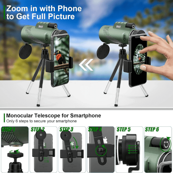 Skanto | Kompaktes 600x Ultra-Zoom Monokular | HD-Linse, leicht & perfekt für Wandern, Vogelbeobachtung und Sportveranstaltungen