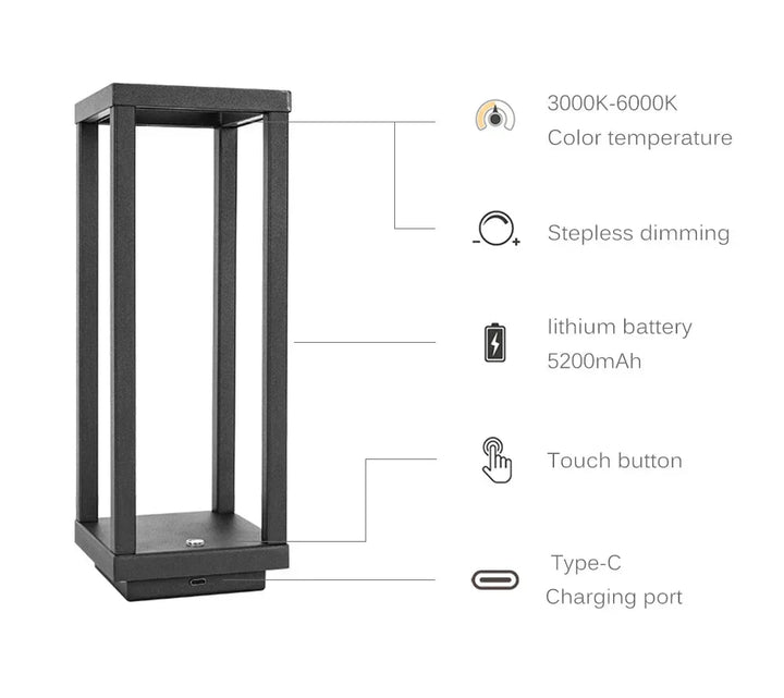 Skanto | Kabellose LED-Tischlampe mit Touch-Sensor