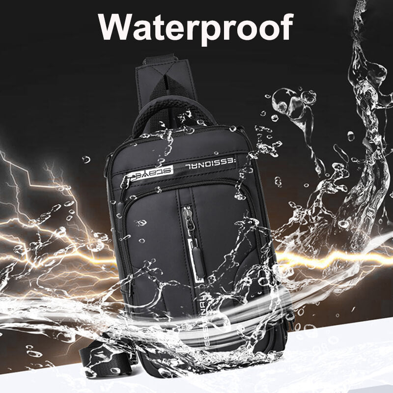 Skanto | Wasserdichte Oxford Umhängetasche, Anti-Diebstahl Sling Bag, USB-Ladefunktion & Multi-Pocket-Design