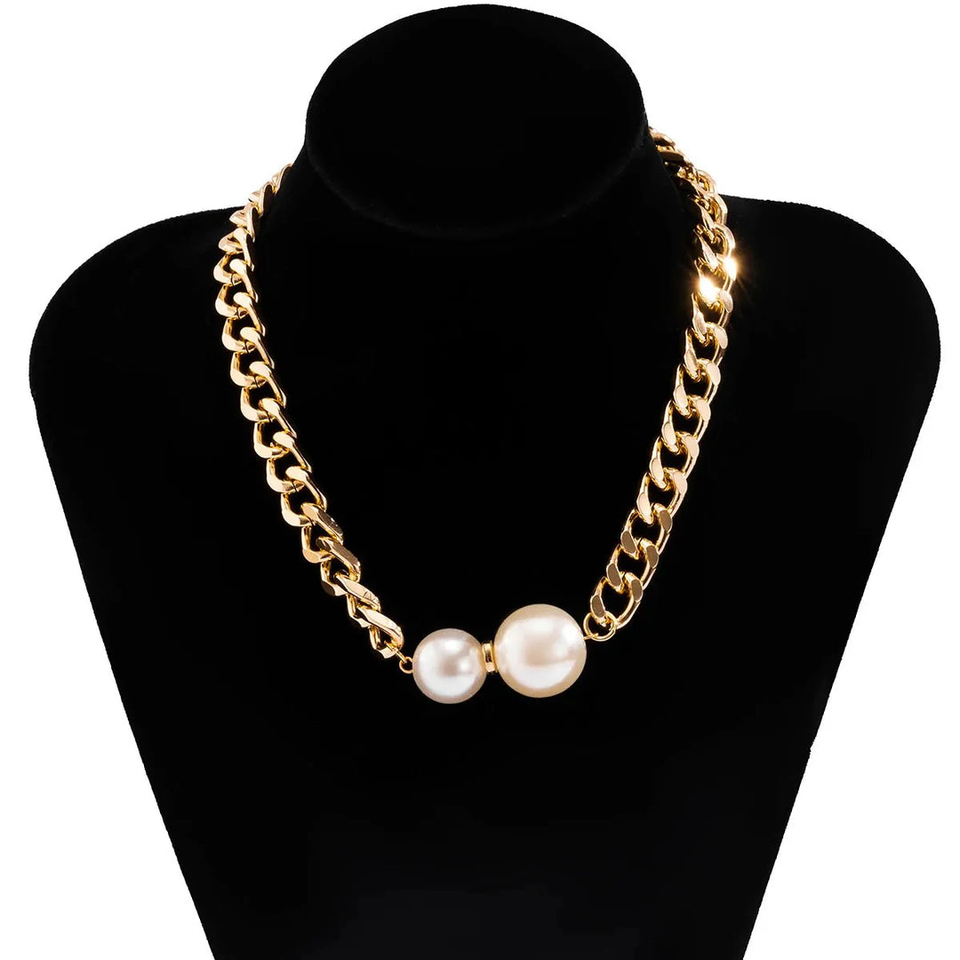 Skanto | Cuban Link Chain Halskette mit Perlenenden