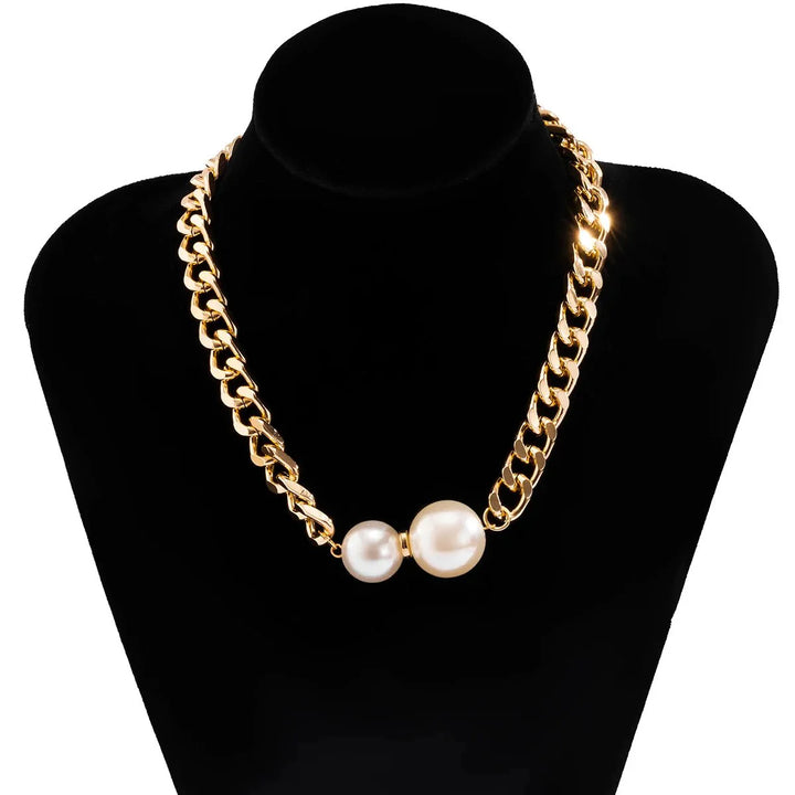 Skanto | Cuban Link Chain Halskette mit Perlenenden
