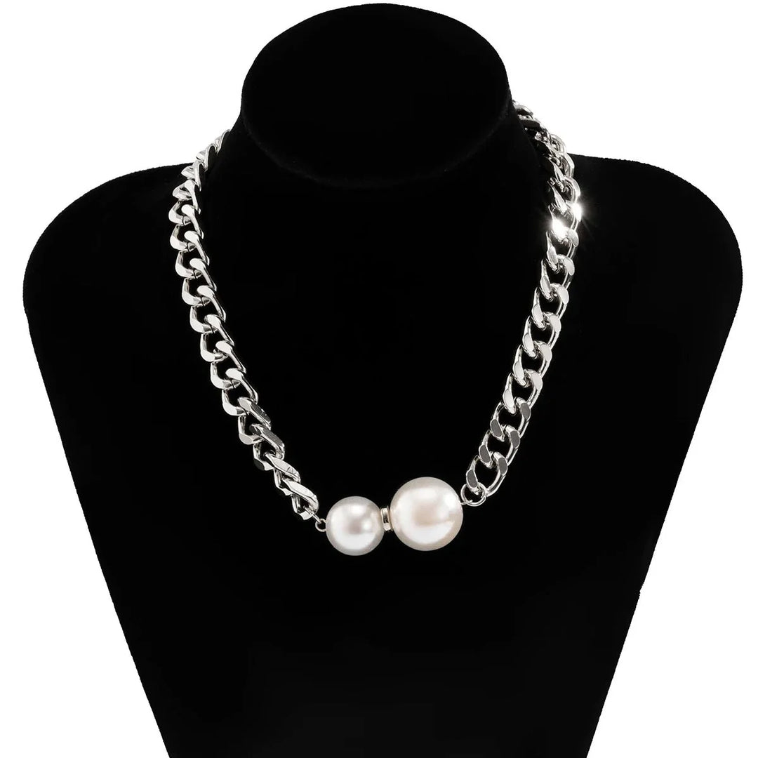 Skanto | Cuban Link Chain Halskette mit Perlenenden