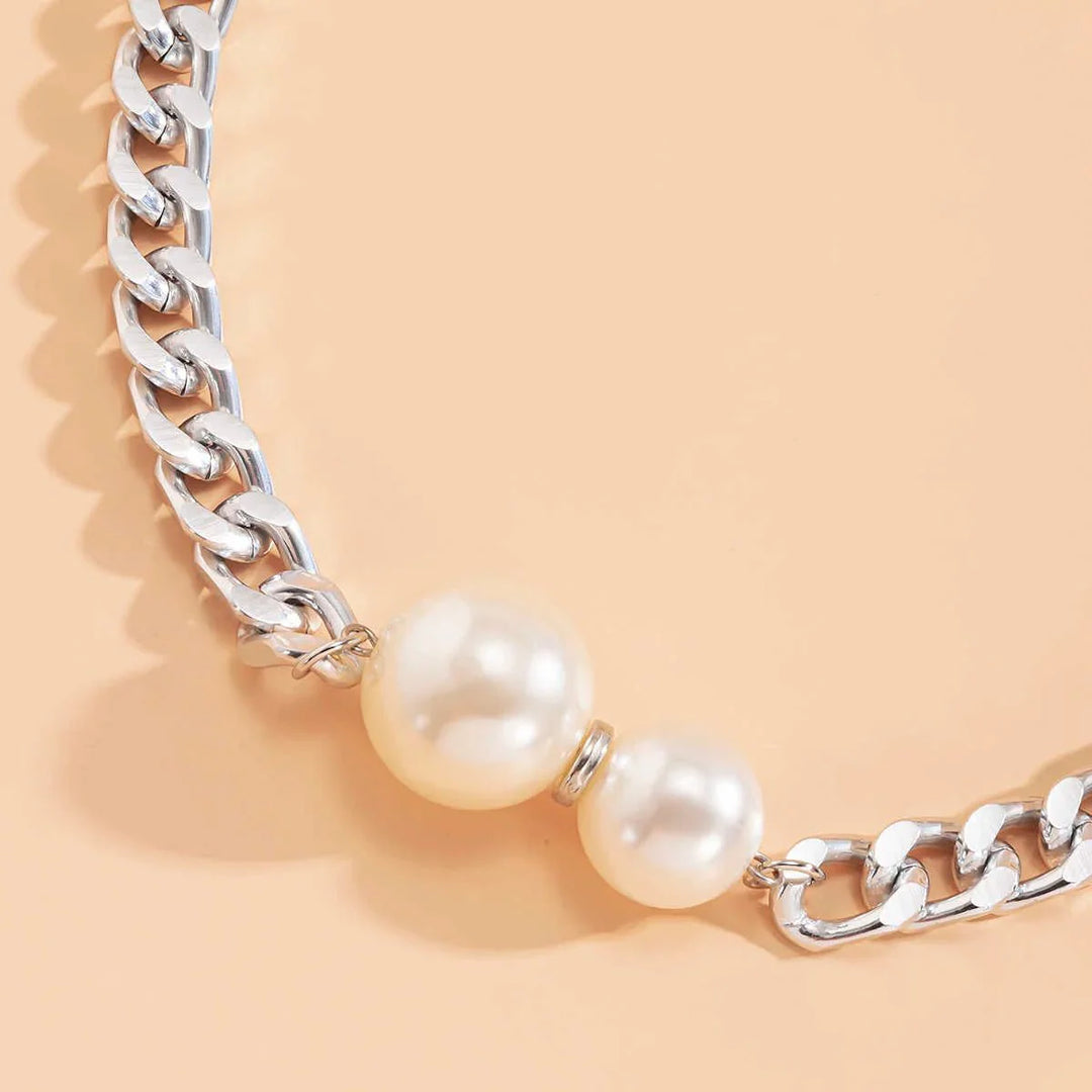 Skanto | Cuban Link Chain Halskette mit Perlenenden