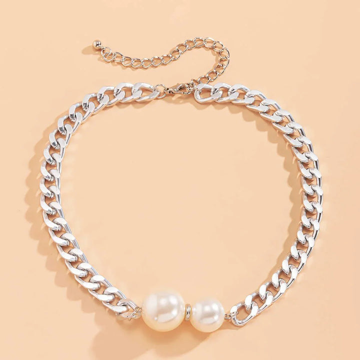 Skanto | Cuban Link Chain Halskette mit Perlenenden