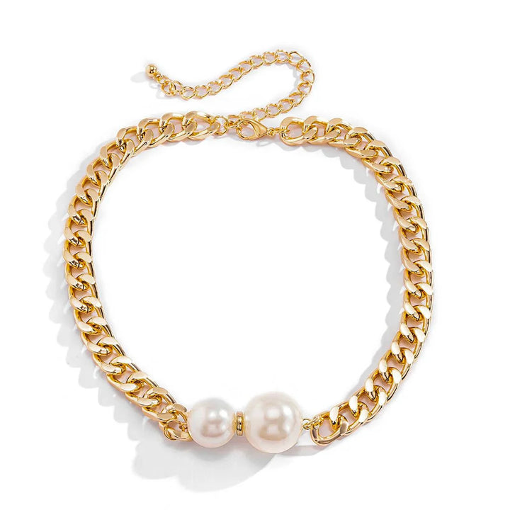 Skanto | Cuban Link Chain Halskette mit Perlenenden