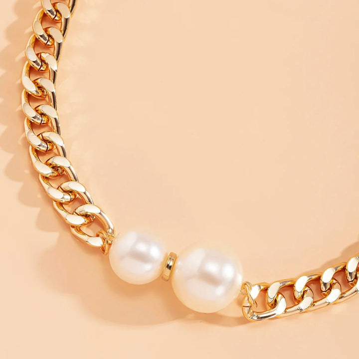 Skanto | Cuban Link Chain Halskette mit Perlenenden