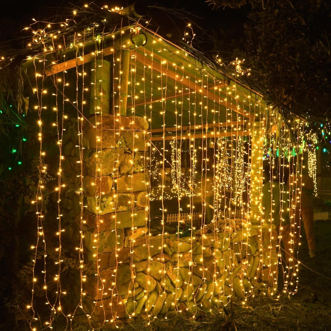 Skanto | Vorhang-Weihnachtsbeleuchtung mit 8 Modi – Dekorative Hängelichter mit Fernbedienung