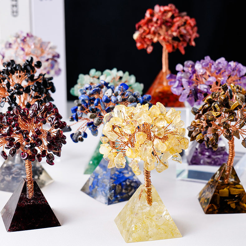 Skanto | Naturstein-Kies-Pyramidenbasis Feng Shui Baum