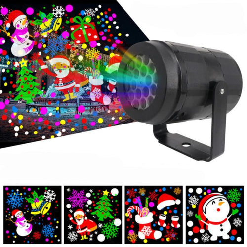 Skanto | LED-Schneeflocken-Weihnachtsprojektor-Lichtshow – Wasserdichte Außenlampe mit 16 Mustern