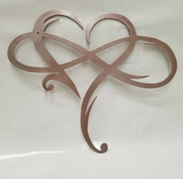 Endloses Herz - Wanddeko aus Stahl, Metall-Wandkunst