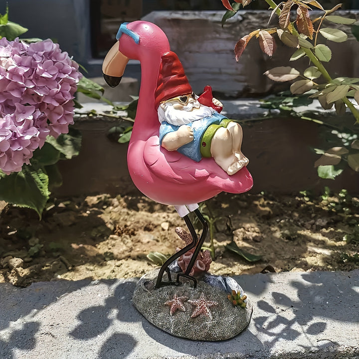 Skanto | Flamingo Entspannender Gartenzwerg Statue