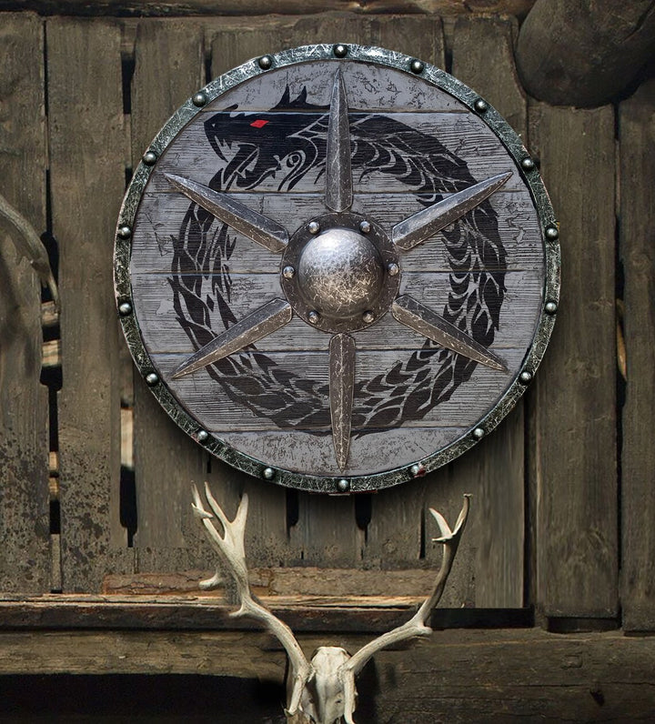Skanto | Eivor Valhalla Raben-Kampfschaden Wikinger Holzschild 30CM