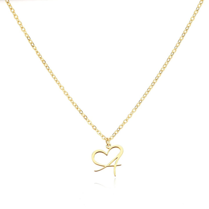 Skanto | Zarte Herz-Buchstaben-Initialen-Halskette