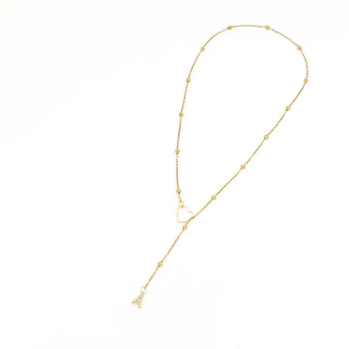 Skanto | Zierliche Diamant-Buchstaben-Initialen-Lariat-Halskette