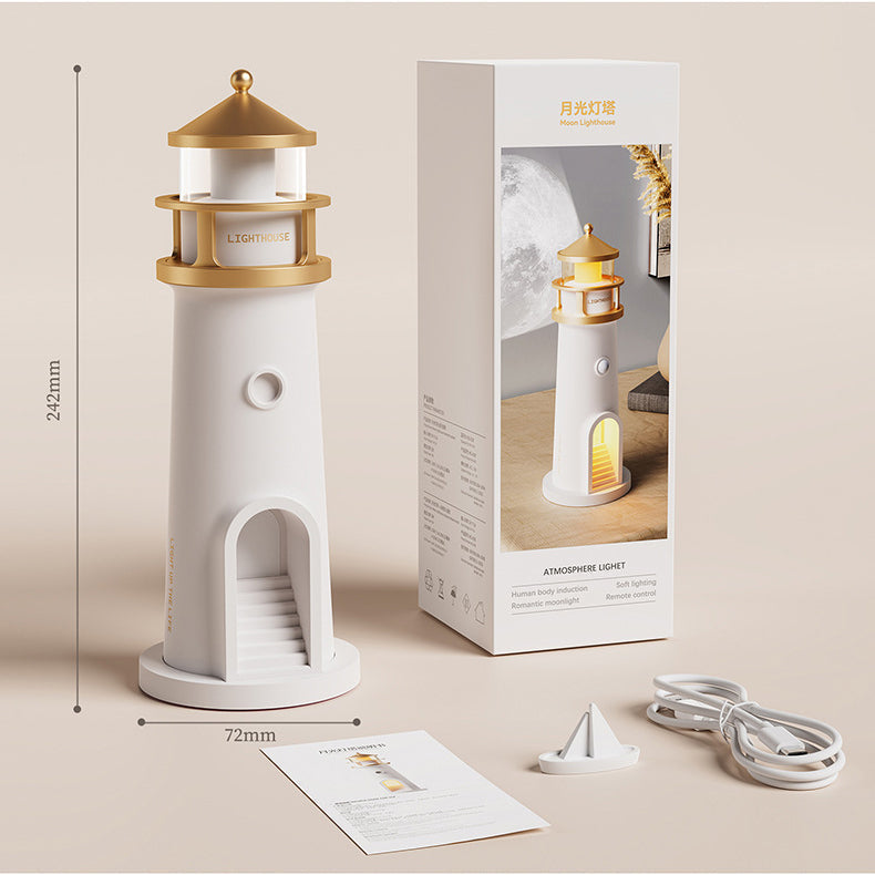 Skanto | Skanto Leuchtturm-Lautsprecherlampe Mondlicht Ambientebeleuchtung Bestes Geschenk