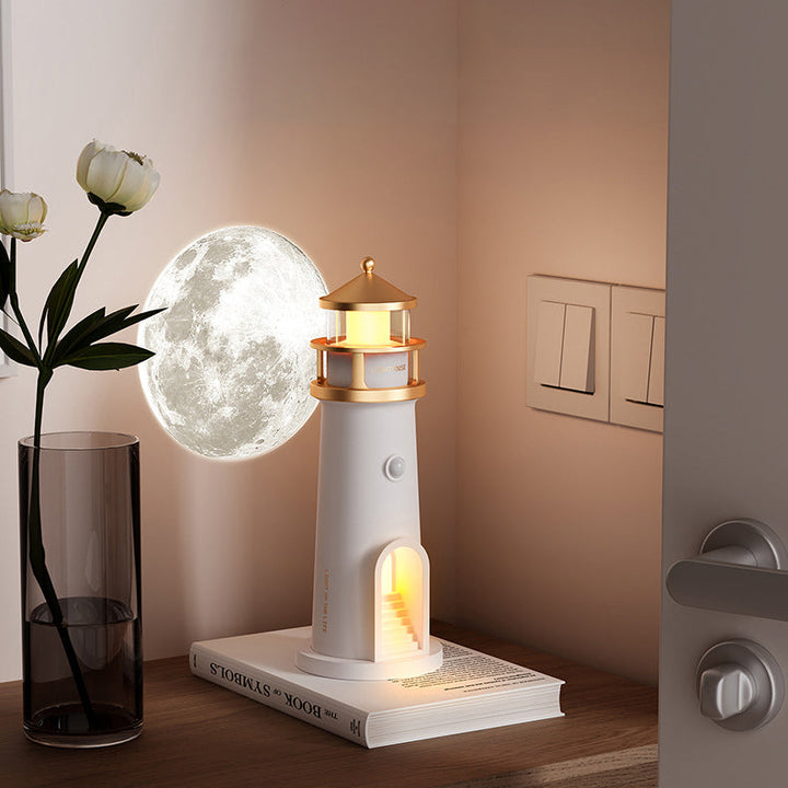 Skanto | Skanto Leuchtturm-Lautsprecherlampe Mondlicht Ambientebeleuchtung Bestes Geschenk