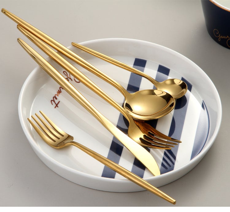 Skanto | RoyalGlimmer Gold-Besteckset – Gold-Besteckset für eine luxuriöse Tischdekoration