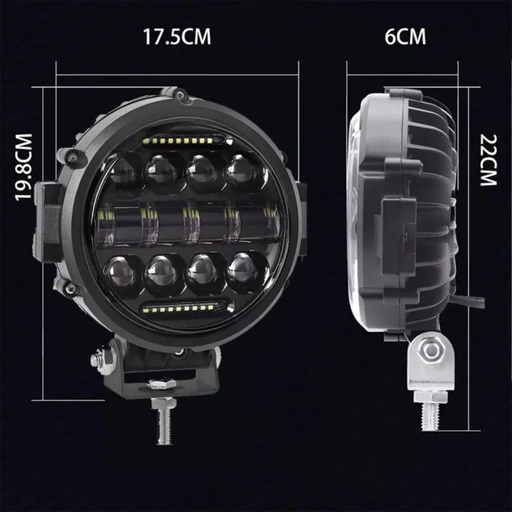 Skanto | Hochleistungs-LED-Fahrlicht 7" | Weitbereichs-Scheinwerfer für Auto & 4x4