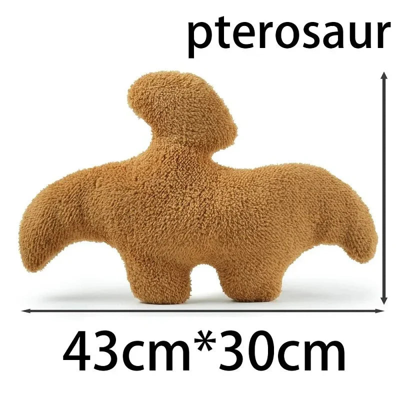 Skanto | Dino Nugget Plüschkissen: Süßes Dino Chicken Nugget Kissen