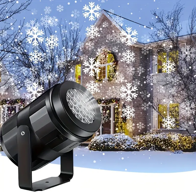 Skanto | Magischer Schneeflocken-Weihnachtsprojektor – LED-Lichterlebnis für drinnen und draußen