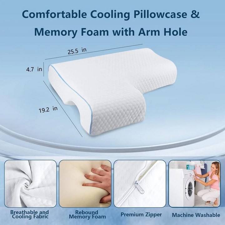 Skanto | Orthopädisches Kissen für Paare mit Armtunnel zum Kuscheln