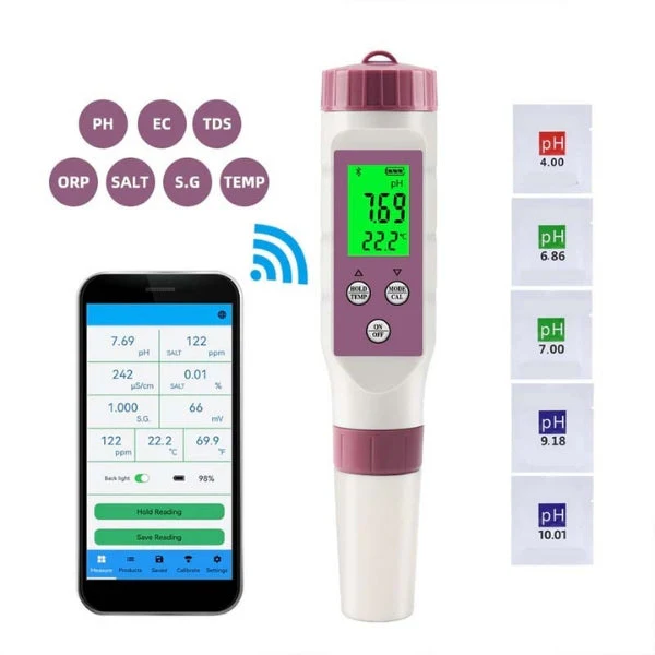 Skanto | Digitaler 7-in-1 Smart Wasserqualitätstester mit mobiler App-Konnektivität
