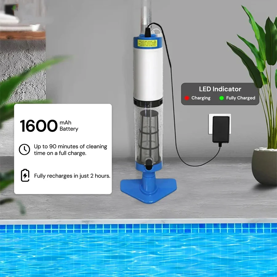 Skanto | Kabelloser Poolreiniger, wiederaufladbar mit austauschbaren Köpfen