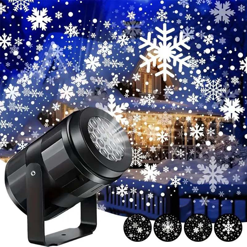 Skanto | Magischer Schneeflocken-Weihnachtsprojektor – LED-Lichterlebnis für drinnen und draußen
