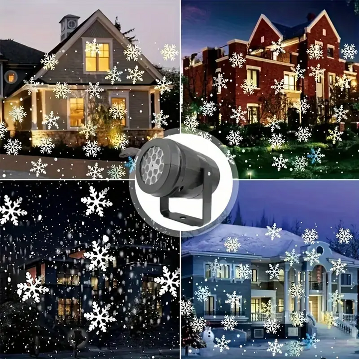 Skanto | Magischer Schneeflocken-Weihnachtsprojektor – LED-Lichterlebnis für drinnen und draußen